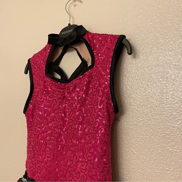 WEISSMAN Dance Costume hot pink sassy sequin tutu Glamorous 7955 Child LC - Picture 6 of 11